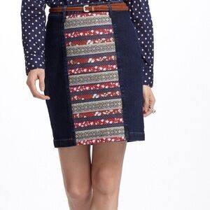 Anthropologie Ribbonrow Denim Skirt by Holding Horses Size 26‎